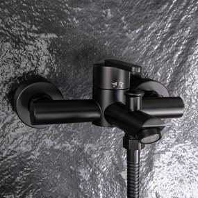 Rea Ontario, vaňová batéria s ručnou sprchovou súpravou, čierna matná, REA-B5512