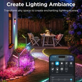 Govee-SADA 2x LED RGBICWW Stm. vonkajšia lampa LED/36W/230V IP66 2700-6500K Wi-Fi