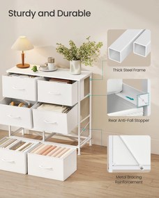 Kolekcia BELLAH - Moderná komoda so 6 zásuvkami, vo farbe cloud white