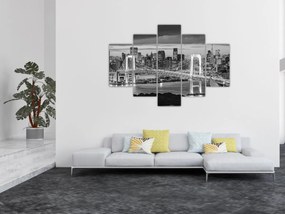 Obraz - Čiernobiele veľkomesto (150x105 cm)
