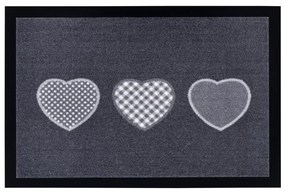 Sivá rohožka Hanse Home Hearts, 40 x 60 cm