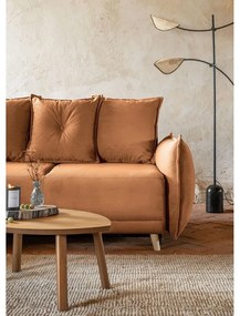 Menčestrová rozkladacia rohová pohovka v tehlovej farbe (ľavý roh) Lazy Lukka – Miuform