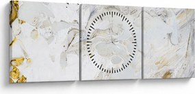 Obraz - Olejový papier s mramorovým designom (s hodinami) (90x30 cm)