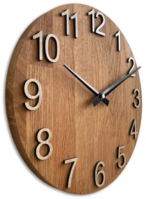 Dubové hodiny na stenu s veľkými číslicami I SENTOP MAS017-3072-black-hands