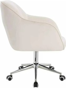 LuxuryForm DESIGN Stolička AVOLA VELUR na striebornej podstave s kolieskami - biela