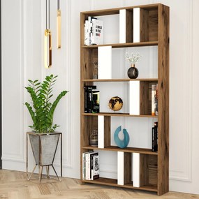 Knižnica Lima - Walnut, White