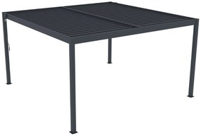 Hliníková bioklimatická pergola s lamelami BestBerg BBP-16G / 4 x 4 m / sivá