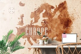 Samolepiaca tapeta retro mapa Európy - 150x100