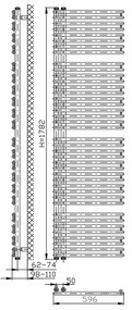 Aqualine Aqualine, TUBINI vykurovacie teleso 596x1782mm, biela, DC330T