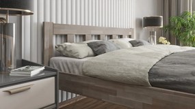 Manželská posteľ Tema 180x200 cm, šedý buk