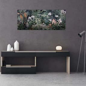 Obraz - Maľovaný vzor džungle (120x50 cm)