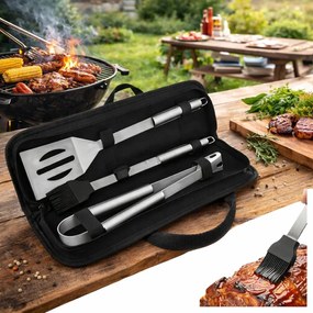 Malá nerezová sada grilovacieho náradia - 3 ks