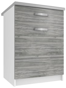Kuchynská skrinka Belini spodná so zásuvkami 60 cm šedý antracit Glamour Wood s pracovnou doskou  TOR SDSZ1-60/0/WT/GW1/0/U