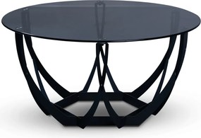 Konferenčný stolík Maya, 80 cm, čierny/sivé sklo