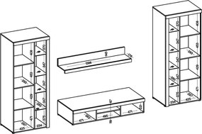 Obývacia stena Flamenco XL, dub sonoma