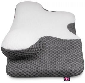 CONNECT IT CFH-6031-WH - Anatomický vankúš Lyra bielo-sivý