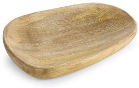 SADA DEKORAČNÝCH DREVENÝCH TANIEROV AMAR 4 KS 18X14 CM HNEDÁ