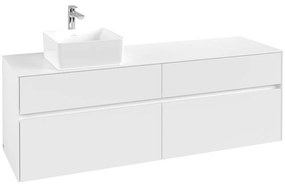 VILLEROY &amp; BOCH Collaro závesná skrinka pod umývadlo na dosku (umývadlo vľavo), 4 zásuvky, 1600 x 500 x 548 mm, White Matt, C05000MS