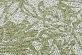Koberec šnúrkový SIZAL SION Lístie, tropický 22128 ploské tkanie biely / zelený