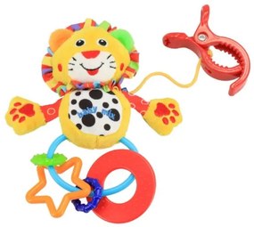 BABY MIX Plyšová hračka s hrkálkou Baby Mix gepardík