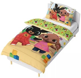 TipTrade Bavlnené obliečky 140x200 + 70x90 cm - Zajačik Bing Sula v materskej škole