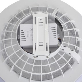 Stropný ventilátor biely vrátane LED RGB stmievateľný s diaľkovým ovládaním - Clamo