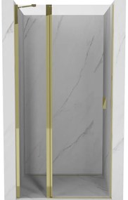 Mexen MIST, 1-krídlové sprchové dvere (1d+1s) 90x200 cm, 6mm číre sklo, zlatý profil, 8A4-090-000-50-00