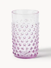 Ručne fúkané poháre na vodu Hobnail, 6 ks