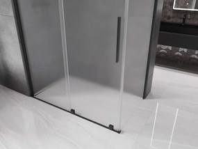 Mexen Velar, sprchový kút s posuvnými dverami 160 x 70 cm, 8mm sklo námraza, čierna matná, 871-160-070-31-70