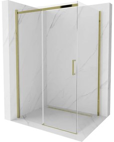 Mexen Omega sprchová kabína, posuvné dvere 140 x 90 cm, transparentnéné, zlatá - 825-140-090-50-00