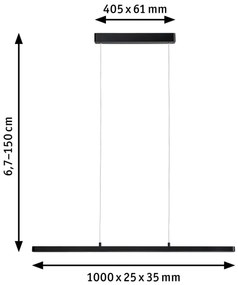 Paulmann 79693 - LED/42W Stmievateľný luster na lanku LENTO 230V čierna