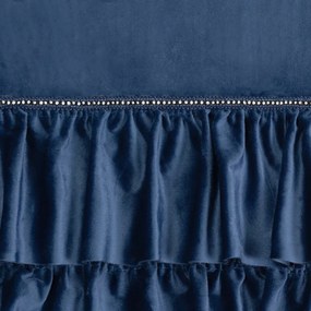 Dekorstudio Luxusný záves CARLI na pásku s volánikmi a trblietavým pásom kryštálov - tmavomodrý Rozmer závesu: 140x270cm