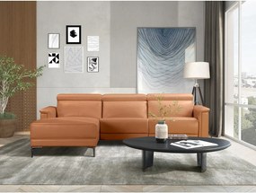 Hnedá rohová pohovka z imitácie kože (ľavý roh) Lund – Støraa