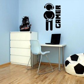 Veselá Stena Samolepka Gamer Farba: černá, Veľkosť: 100 x 60 cm