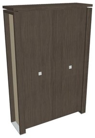 Vysoká šatníková skriňa Verno+ S 140 x 46 x 210 cm, dub antracit / vanilka