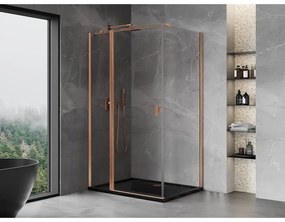 Mexen Mist T, sprchový kút s krídlovými dverami, 95 x 120 cm, 8mm číre sklo, medený profil, 8A4T-120-095-65-00