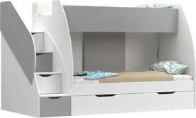 Detská poschodová posteľ MARTIN - 200x80 cm - biela/sivá