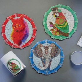 DAALO Dřevěné zvířecí puzzle - vlk - AKCE!