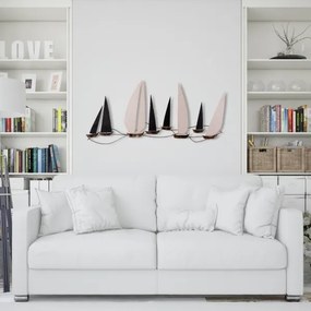 Nástenná dekorácia 52x117 cm plachetnica kov