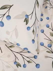 Bavlnená obliečka na vankúš Renforcé 40 × 40 cm - Čučoriedky prírodné