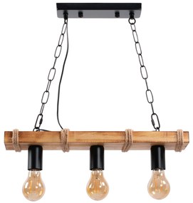 Toolight BOHO LINE, 3-bodové závesné svietidlo 3xE27 APP1319-3CP, hnedá-čierna, OSW-02461