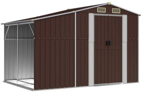 Záhradná kôlňa hnedá 277x192,5x179 cm pozinkovaná oceľ