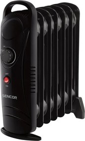 Sencor - Olejový radiátor s 7 rebrami 700W/230V čierna
