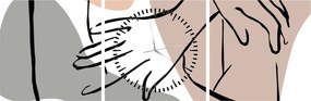Obraz - Woman body line art N⁰2 (s hodinami) (90x30 cm)