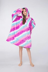 Baránková mikinová deka s rukávmi a kapucňou AURORA farebná