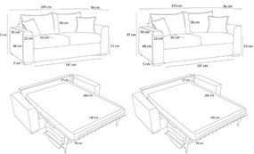 Menčestrová rozkladacia pohovka v horčicovej farbe 225 cm Augustin – Bobochic Paris