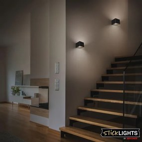 Briloner 3879015 - LED nabíjateľné nástenné svietidlo so senzorom BORRA LED/1,5W/5V 3600 mAh čierne