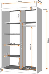 Šatníková skriňa NORA 5 (viac variant)
