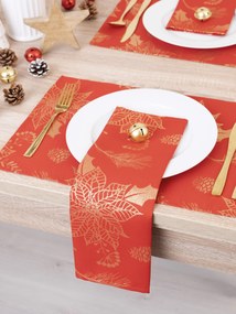 Lurexová Vianočná servítka Slávnostná červená - 40 × 40 cm
