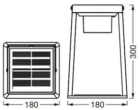 Ledvance - LED RGBW Stmievateľná solárna lampa TABLE LED/2,5W/3,7V IP44